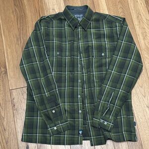 Kuhl Green Plaid Casual Button Down Shirt